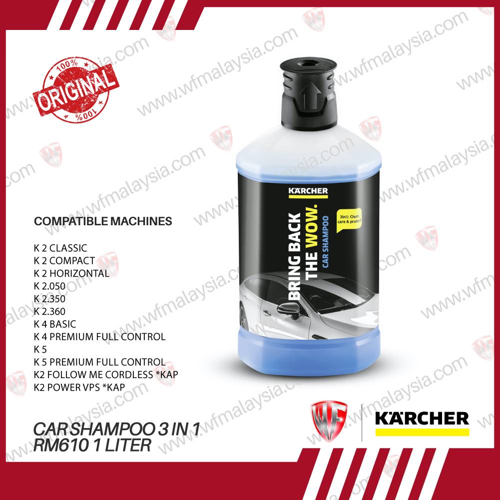 KARCHER 3 IN 1 CAR SHAMPOO BOTTLE (1L) ORIGINAL RM 610 Snow Shampoo