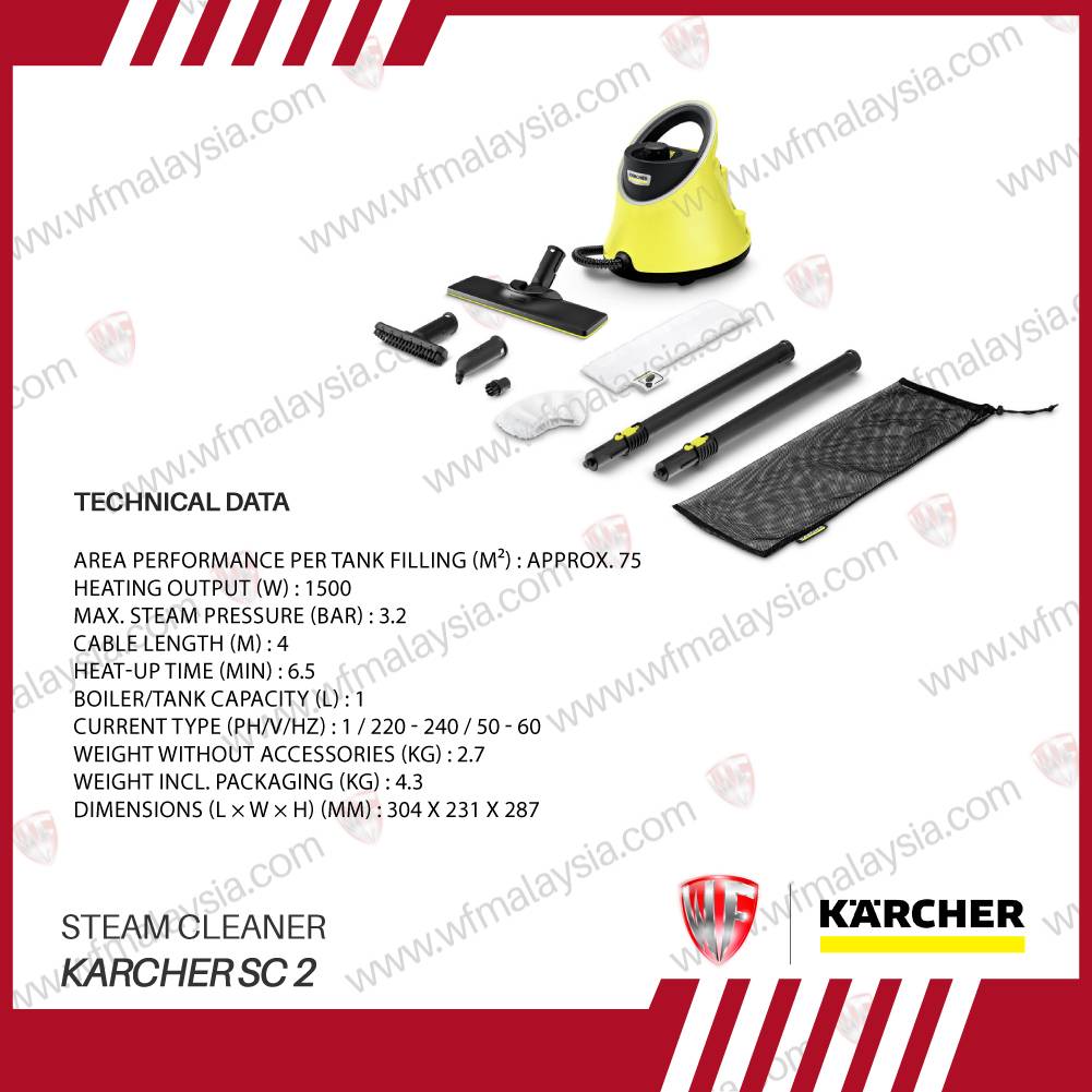 KARCHER SC 2 Deluxe Easyfix Steam Cleaner SC2 (12 Months Warranty)