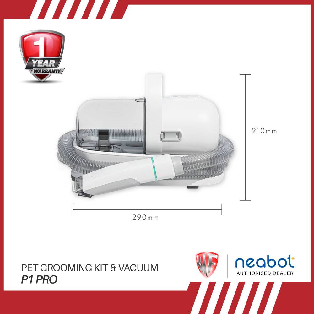 Neabot Pet Grooming Kit & Vacuum P1 Pro White Colour for Cats & Dogs