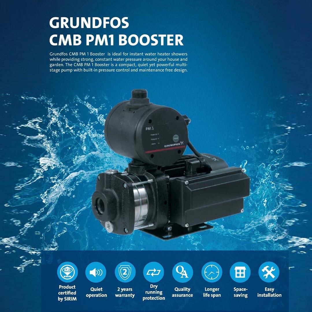 Grundfos CMB537 PM Home Water Pressure Booster Pump