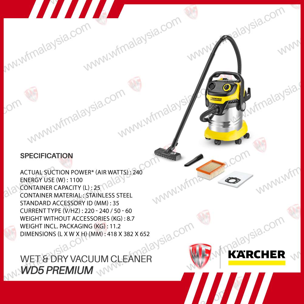 KARCHER WD5 S V25 WET & DRY Vacuum Cleaner Home Used Multipurpose