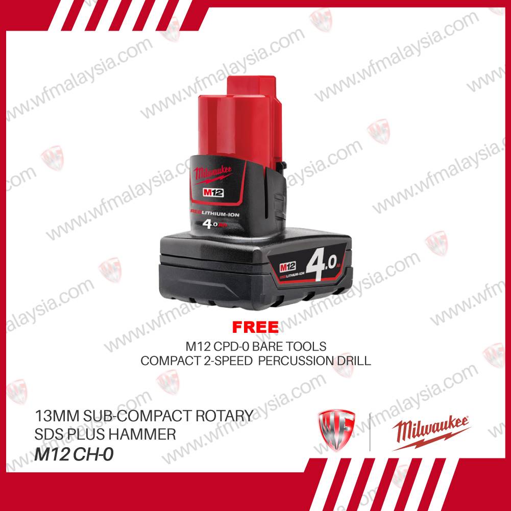 MILWAUKEE M12 CH0 BARE TOOLS 13mm ROTARY SDS PLUS HAMMER