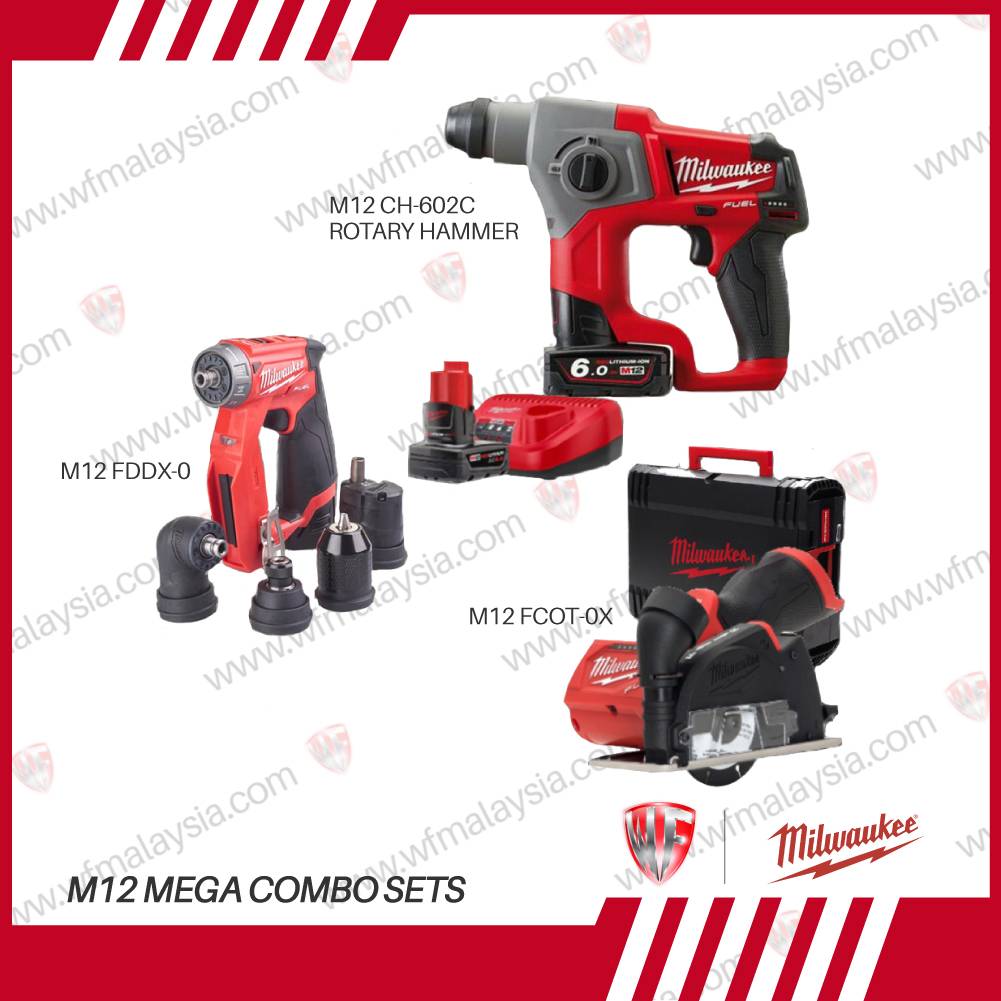 MILWAUKEE M12 MEGA COMBO M12 FDDX0 Installation Drill / Driver, M12 CH