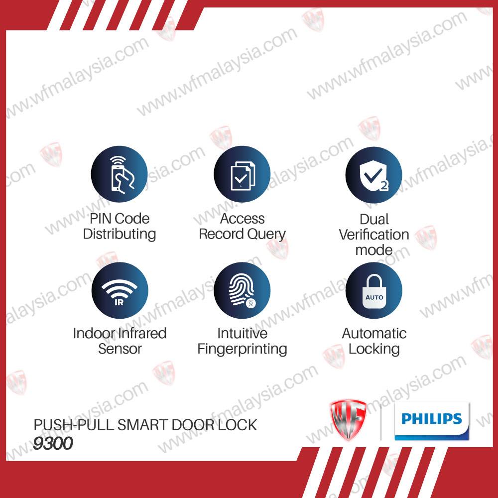 PHILIPS Easy Key Digital Lock 9300 New Model PushPull Smart Door Lock