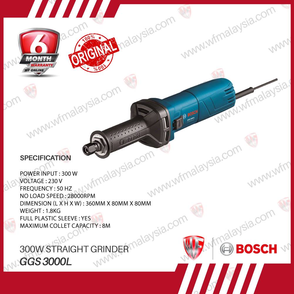 BOSCH GGS 3000L STRAIGHT GRINDER 300W (6 MONTHS WARRANTY)