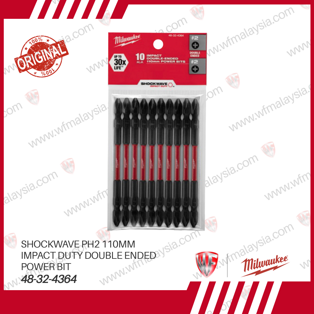 Milwaukee Shockwave Impact Duty PH2 110 mm Double Ended Power Bit 4832