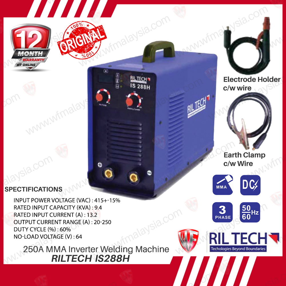 Ril Tech IS288H 415V (Three Phase) 250A ARC / MMA Portable Inverter