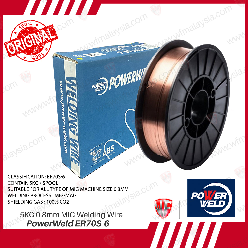 PowerWeld / AuWeld MIG CO2 Gas 0.8mm Welding Wire 5kg MIG Wire ER70S6
