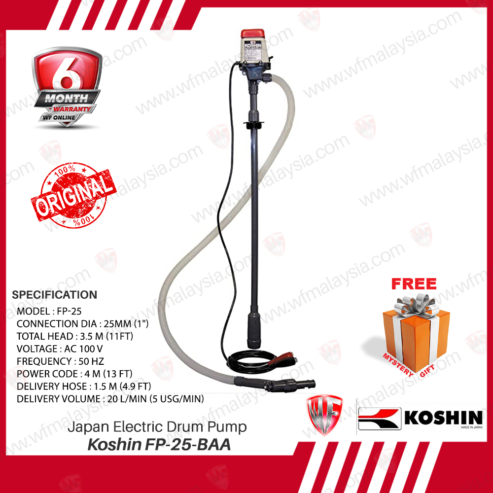 Koshin FP25BAA Electric Drum Pump (Three Months Warranty)